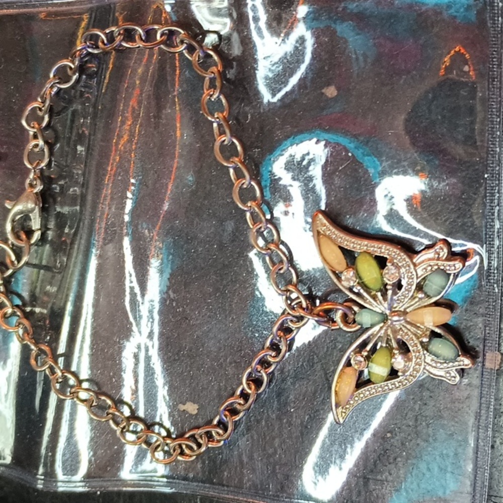 Silver vintage butterfly bracelet